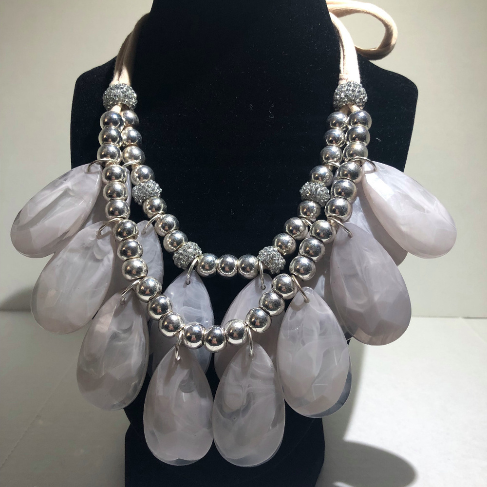 Icy Blue and silver statement necklace!!!